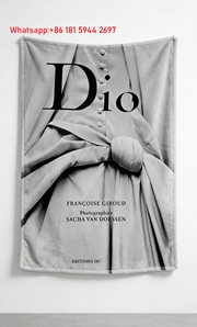 Dior Black White Dress Book Cover Flannel Sofa Throw Blanket D378